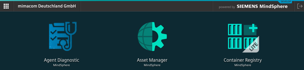 MindSphere Dashboard Showing the Asset Manager Tile