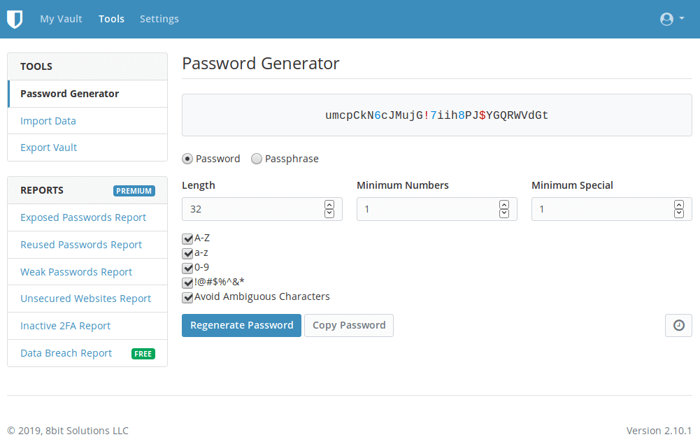 Bitwarden Password Generator