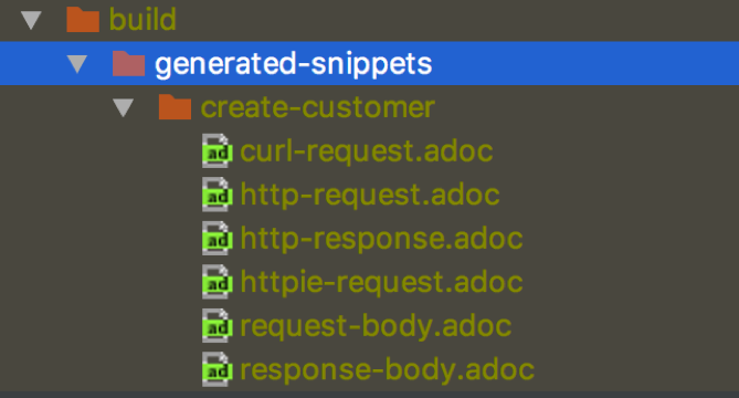 Default generated snippets