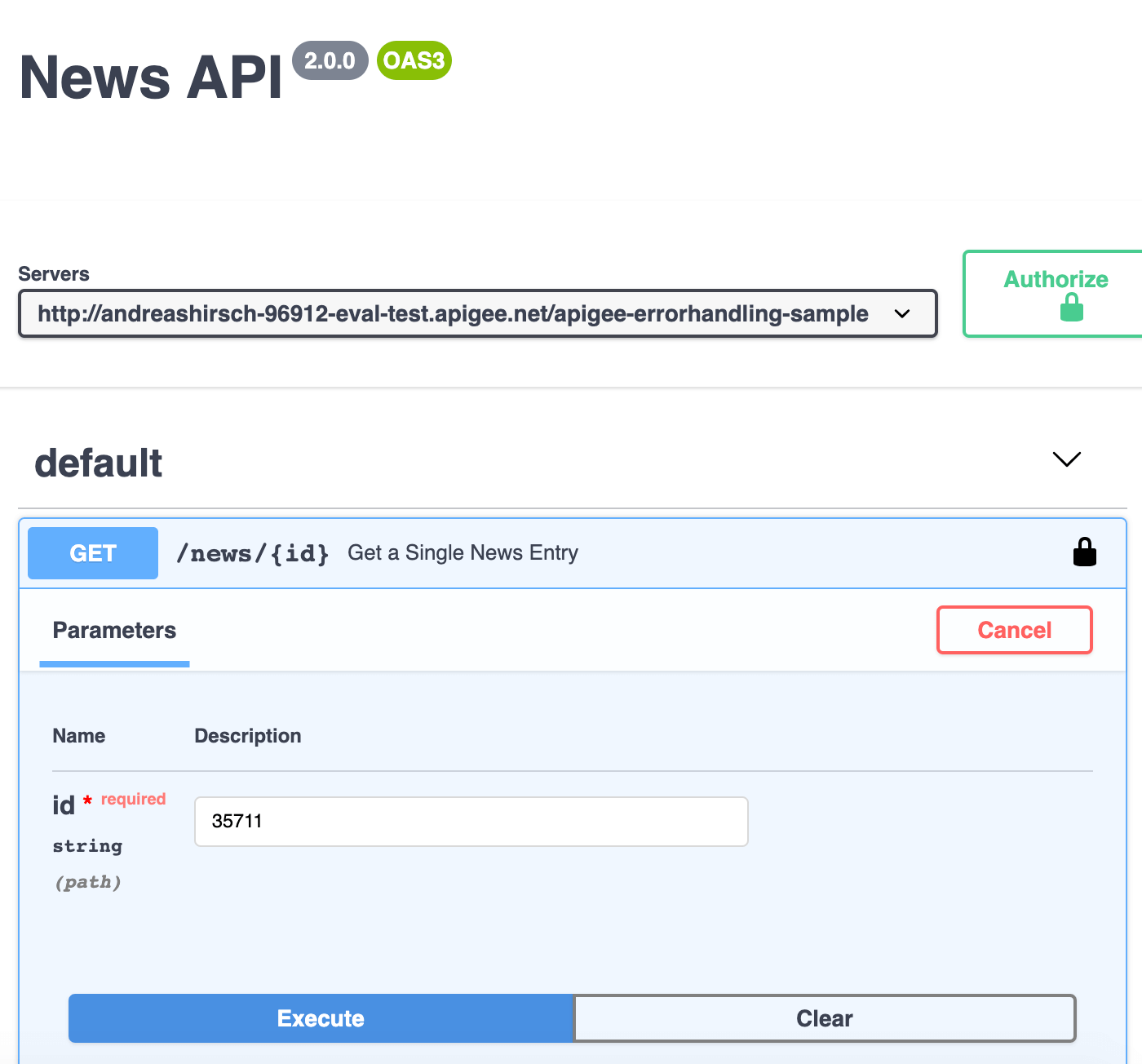 Using Swagger UI to Send a Request to a REST API